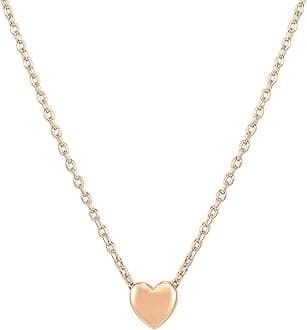 PAVOIPAVOI 14K Gold Plated Cubic Zirconia Heart Necklace | Cute Dainty Love Pendant Necklaces for Women