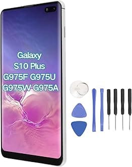 ​for Galaxy S10 Plus G975F G975U G975W G975A 6.4inch LCD Screen Touch Assembly with Frame Original Size, Phone Digitizer Screen Replacement Kit