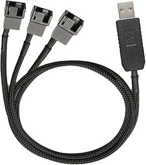 Gebildet Full Speed 12V Voltage Step Up USB to 3 Way 3 Pin and 4 Pin PC Fan Power Adapter Cable with Jacket