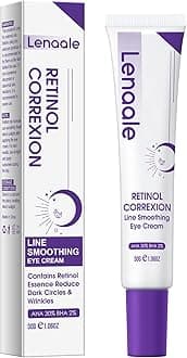 Eye Cream, Retinol Eye Cream for Dark Circles, Puffiness Anti Aging, With Hyaluronic Acid, Peptides, Caffeine Reduces Bags, Smooths Wrinkles & Fine Lines, Dark Circles Under Eye Treatment