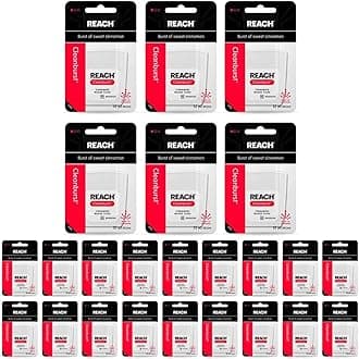 Reach Dentotape Waxed Dental Floss | Effective Plaque Removal, Extra Wide Cleaning Surface | Shred Resistance & Tension, Slides Smoothly & Easily | Cinnamon Flavored, 55 Yards, 24 Pack