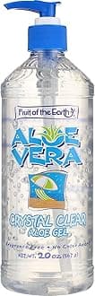Fruit Of The Earth Aloe Vera Gel Crystal Clear 20oz No Alcohol (3 Pack)