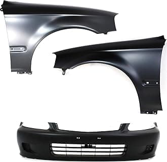 Evan Fischer Front Bumper Cover Kit Compatible With 1999-2000 Honda Civic, Sedan (US, Canada, Japan Built) / Hatchback/Coupe Models, 3-Piece Kit, w/Fenders, Left and Right Side