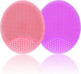 Face Scrubber, Facial Exfoliator, Face Scrub Brush, Soft Face Brush, Silicone Facial Cleansing Brush, Face Exfoliator Blackhead Acne Pore Cradle Cap Face Wash Brush for Deep Cleaning Skin Care (Large)