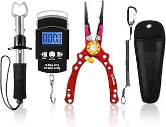 XBLACK Fishing Tool Kit Fishing Pliers Fish Gripper Fishing Scale Fish Grip Tools Set Saltwater Resistant Fishing Gear