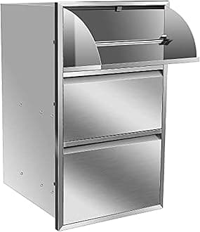 Outdoor Kitchen Drawer Stainless Steel BBQ Triple Drawer Flush Mount for Outdoor Kitchen Island,-17W X 30H X 21D Inch