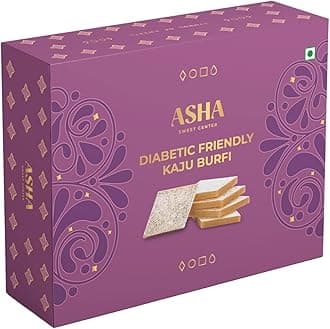 ASHA SWEETS Premium Handcrafted Diabetic Friendly Kaju Katli-250gm|Authentic Indian Cashew Barfi Made With Fresh Cashew & Low GI Sugar|Exclusive Sweet Gift Box For Any Occasion & Celebration|Pack of 1