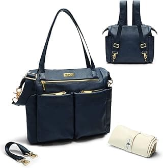 Diaper Bag Backpack by miss fong, Baby Bag,Leather Diaper Bag Tote, Diaper Tote Bag Backpack with Changing Pad, in Bag Organizer, Stroller Straps, Insulated Pockets and Shoulder Strap