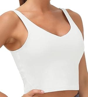 THE GYM PEOPLEWomens' Sports Bra Longline Wirefree Padded with Medium Support