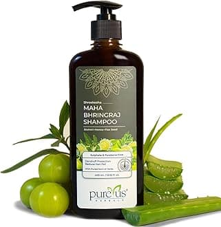 PUREUS Herbals Shreekesha Maha Bhringraj Shampoo For Healthy Hair Growth,Dry&Frizzy Hair,Strengthens Roots|For Women&Men(450 Ml),480 Grams