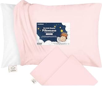 KeaBabies Toddler Pillowcase for 13X18 Pillow - Organic Toddler Pillow Case for Boy, Kids - 100% Natural Cotton Pillowcase for Miniature Sleepy Pillows - Pillow Sold Separately (Mist Pink)