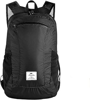 Naturehike 18L Lightweight Hiking Backpack, Waterproof Camping Packable Backpack Ultralight for Travel, Airplane, Small Hiking Daypack for Adults, Black