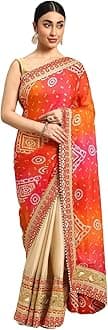 Pandadi SareeWomen's Elegance Chiffon Bandhani Saree with Heavy Lehenga Design