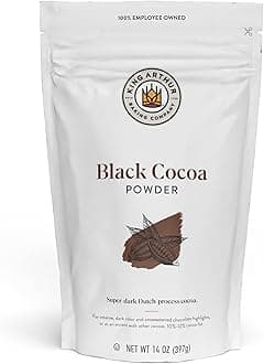 King Arthur Black Cocoa: Dutch Processed Cocoa Powder for Baking - Intense Dark Chocolate Flavor, Unsweetened, Perfect for Cakes, Cookies & Frosting - 14 oz Resealable Bag