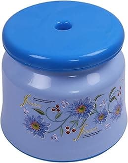Kuber Industries Bathroom Stool | Plastic Stool for Bathroom | Stool for Sitting | Anti -Slip with Strong Bearing | Patla for Toilet | Printed Design | Blue