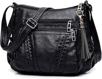 ELDA Crossbody Bags For Women Pocketbooks Soft PU Leather Purses and Handbags Multi Pocket Shoulder Bag