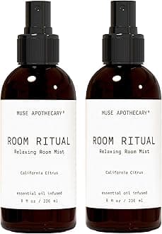 Muse Bath Apothecary Room Ritual - Aromatic and Relaxing Room Mist, 8 oz, Infused with Natural Essential Oils - California Citrus, 2 Pack