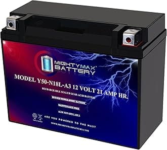 Mighty Max Battery Y50-N18L-A3-12 Volt 21 AH, 350 CCA, Rechargeable Maintenance Free SLA AGM Motorcycle Battery
