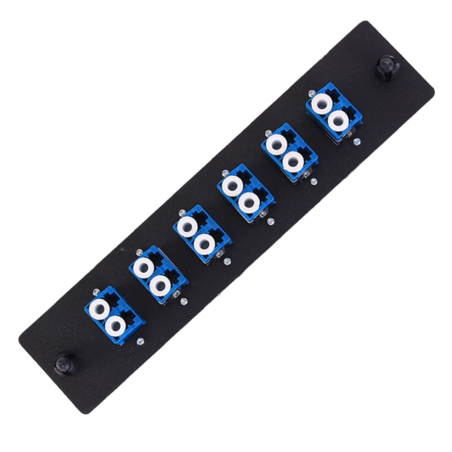 VFLTOOL 6 Duplex LC Adapters LGX Footprint Fiber Patch Panel Loaded 12 Fiber Ports Couplers Enclosure - LC UPC Blue Compatible with SingleMode Multimode|1.25G/10GB OS1-2/OM1-3