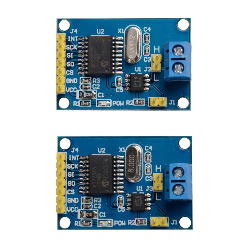 2 Pcs MCP2515 CAN Bus Module TJA1050 Receiver SPI Controller Development Board