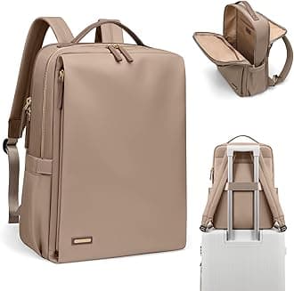 GOLF SUPAGS Stylish Laptop Backpack for Women Airline Approved Perfect for Work College and Travel Multi-Functional Casual Daypack Fits 15.6 Inch Notebook (Champagne)