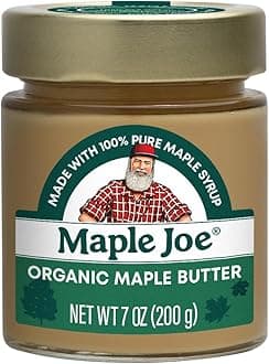 Organic Maple Butter Spread Made with 100% Natural Organic Grade A Syrup. Pure Cream Spread Sugar Candy Smooth & Creamy, Vegan, Fat-Free, Non-GMO, Non-Dairy, Gluten Free & Kosher Certified. 7oz / 200g. (1 pack)