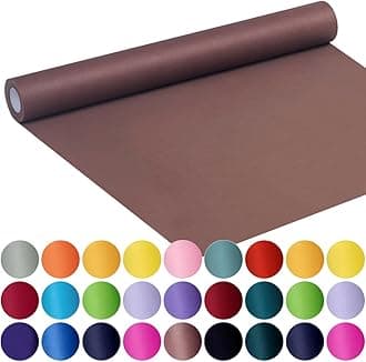 SMART&CASUAL 17.8" x 760" (63') Coffee Kraft Craft Paper Roll for Gift Wrapping Bulletin Board Bouquet Flower Kids Art Packing Parcel Table Covering 80GSM 55LB (Coffee, 17.8" x 63')