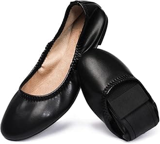 Women's Ballet Flats Round Toe Slip On Flats Shoes Casual Dress Shoes Foldable Portable Travel Ballet Flat