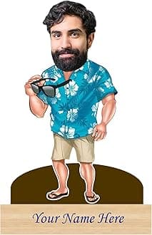 Incredible Gifts Personalized Caricature for Cool Man with Custom Name (Table Top)