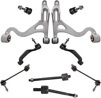 TRQ Front Steering & Suspension Kit Ball Joint Control Arm Sway Bar Stabilizer Link Tie Rod Compatible with 2000-2002 Lincoln LS