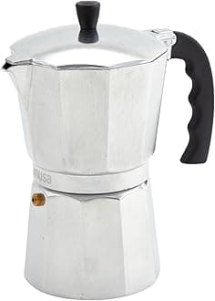 IMUSA 12-Cup Stovetop Espresso Maker, Cast Aluminum Coffee Maker, Cuban Coffee Brewer, Moka Pot Style, Portable Coffee Maker for Home, Camping, or Travel