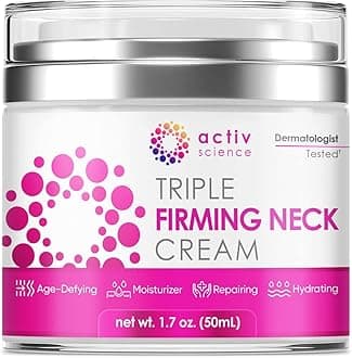 ACTIVSCIENCE Neck Firming Cream - Natural Anti-Aging Facial Moisturizer with Retinol Collagen & Hyaluronic Acid - Day & Night Anti-Wrinkle Cream - Firming, Hydrating Face Cream