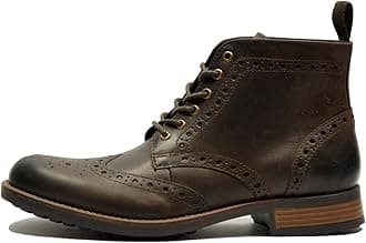 hx london Leather Brogue Boot (Lace-up)