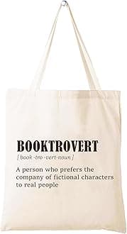 LIBIHUA Birthday,Christmas Gift,Booktrovert Definition Gifts-Bookworm Present-Nerd Bookish Present-Simple Atmospheric Shoulder Bag Shopping Tote Bag