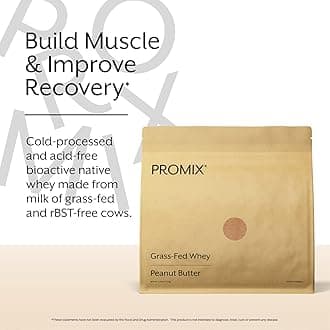 ProMix Nutrition Whey Protein Powder, Peanut Butter - 2.5lb Bulk - Grass-Fed & 100% All Natural - ­Post Workout Fitness & Shakes, Smoothies, Baking & Cooking Recipes - Gluten-Free & Keto-Friendly