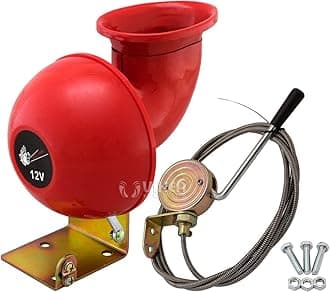 Vixen Horns Raging Bull Horn for Trucks. Super Loud Car Horn. Electric Red 12V VXH1004