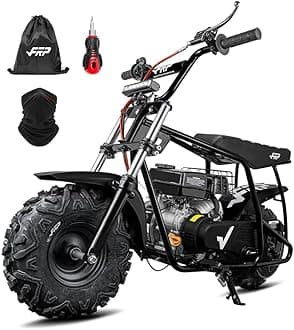 GMB100 Performance 99CC 4-Stroke Mini Dirt Bike - Upgraded Hydraulic Brakes & Front Suspension Fork, 28MPH Off-Road Mini Bike with LED Headlight, Anti-Slip Seat, Supports 220LBS (Black)