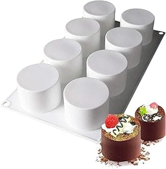AFINSEA Tall Cylinder Silicone Molds for Baking Mousse Cake, 3D Silicone Baki...