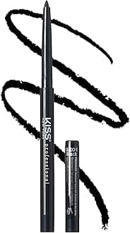 KISS NEW YORK Pro Intense Gel Eyeliner with Built-In Sharpener, Waterproof, Smudge-Proof, Long Lasting Gel Eyeliner Pencil (Black)