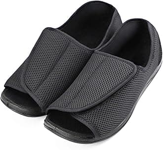 MEJORMEN Men's Diabetic Shoes Swollen Feet Slippers Adjustable Strap Comfortable Orthopedic Wide Footwear Open Toe Sandals Easy On Off for Diabetic & Edema Elderly