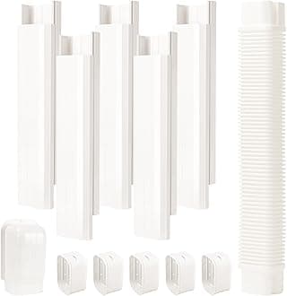 4" W 9 Ft Line Set Cover Kit for Mini Split Air Conditioner Decorative PVC Line Cover Kit for Central Air Conditioner Mini Split AC Cover for Outside Heat Pumps Tubing Cover