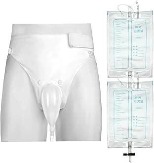 Geiserailie 3 Pcs Urinals for Men Urine Collection Bag Catheter for Men Urinary Incontinence Kit Reusable Silicone Urine Collector Portable Wearable Male Incontinence Products for Elderly Bedridden