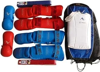 Sohan Sports - WKF Approved Martial Arts Karate Safety Kit Pack of Chest Guard, Shin Guard, Hand Gloves, Belts, (XL)