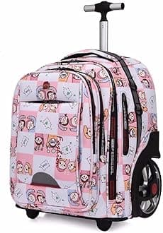 YWAOTRGY Quality Travel Rolling Backpack for Women, 22 Inch Carry on Laptop Backpack with Wheels, Large Waterproof Roller Backpack, Wheeled Backpack for Business Relax Your Back (Pink 22inch)