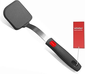 Silicone Cookie Spatula Turner with Longer Handle, Heat Resistant Cooking Spatulas for Nonstick Cookware, Flexible Kitchen Utensils BPA Free Rubber Spatula Set