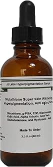 Glutathione Super Skin Brightening, Anti Aging Serum with Hyaluronic Acid (2.3oz).