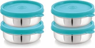 STEELLOCK Flex Stainless Steel Containers Size Slim 200ml x 4 (Turquoise)