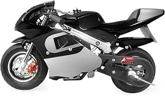 40CC Mini Gas Pocket Bike Motorcycle EPA 4-Stroke Engine Handlebar Grip Padded Seat (Black)