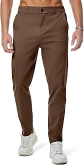 Men's Chino Pants Casual Elastic Waist Tapered Golf Trousers