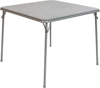 Madelyn 33.5" Square Folding Multipurpose Card Table with Padded Vinyl Top, Portable Folding Game Table for 4 Players, Gray